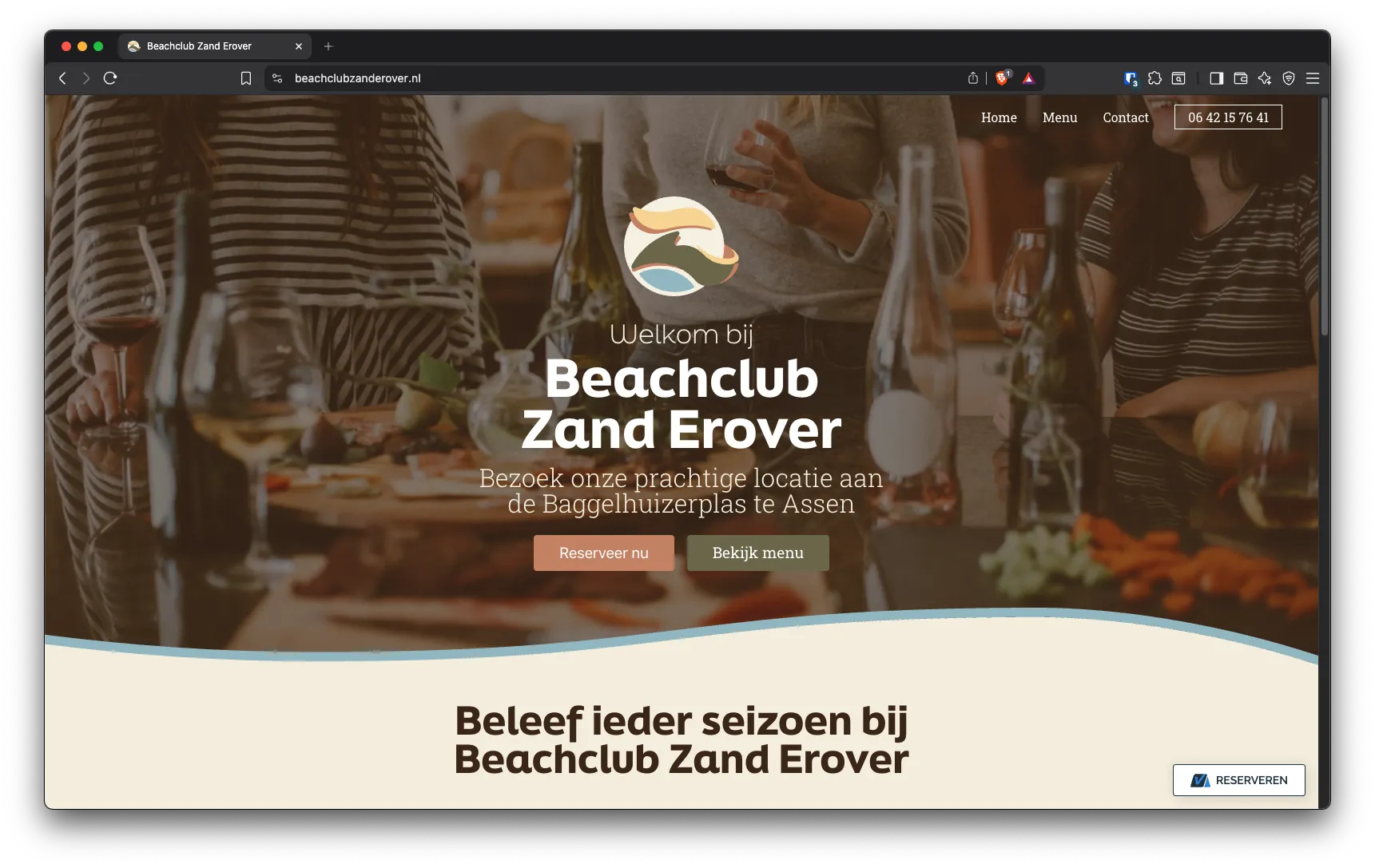 Beachclub Zanderover – Custom Laravel Website met Eigen Backend